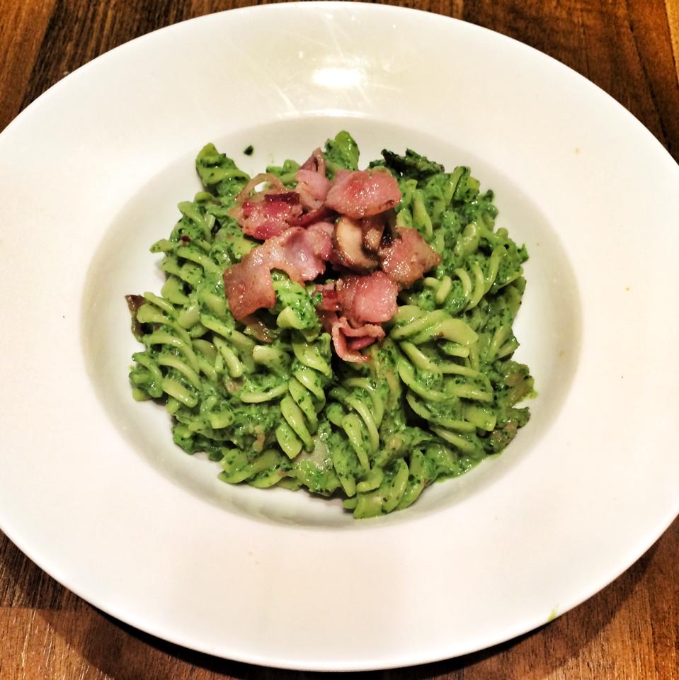 Gorgeous Green Fusilli with Bacon