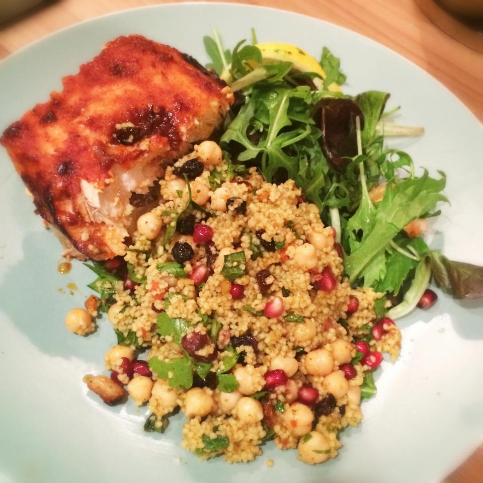 Harissa Roast Salmon with a Fruity Cous Cous Salad – 8sp