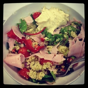 Ham and Houmous Salad with Cous Cous – 5sp