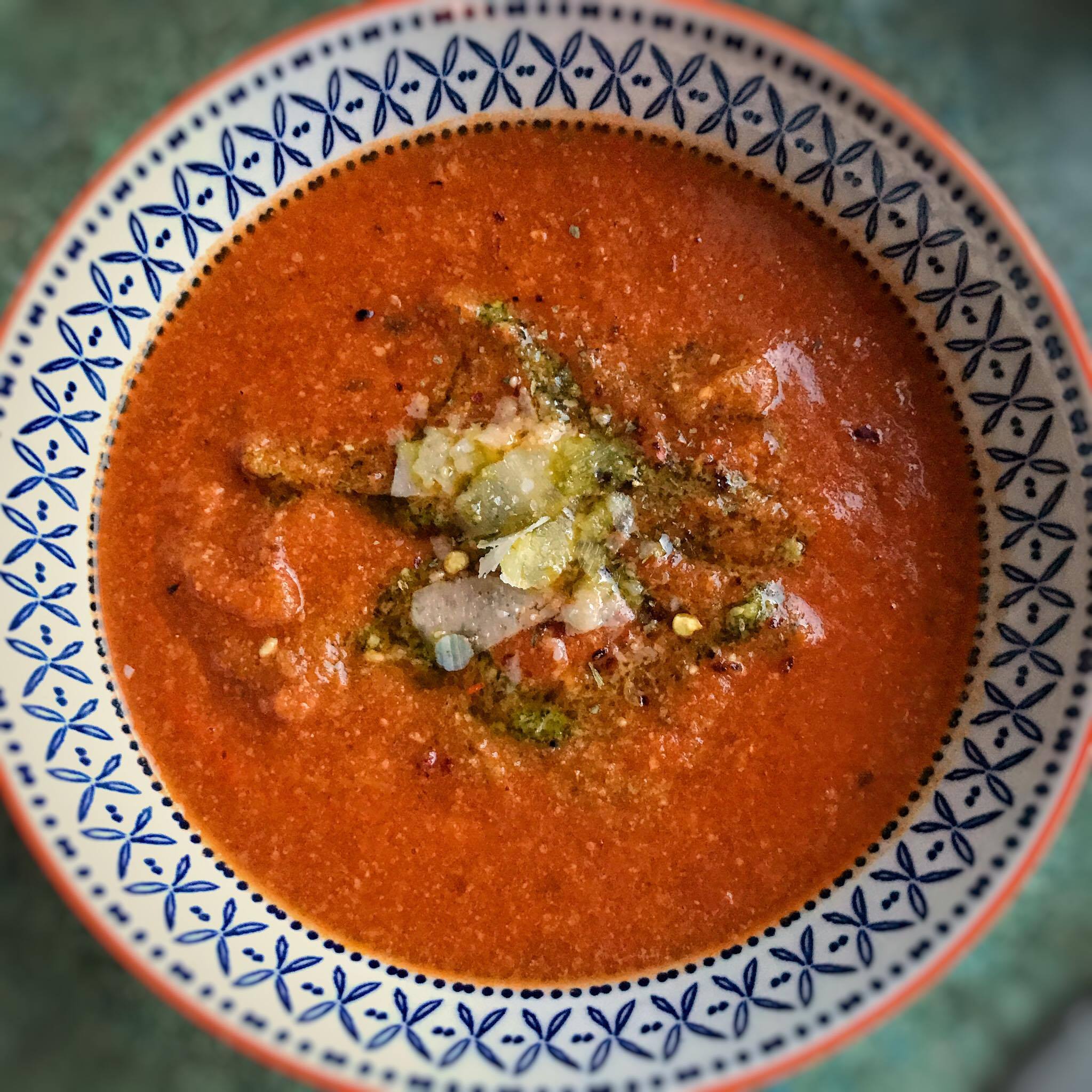 Rustic Italian Sausage, Tomato and Pesto Soup – 3sp