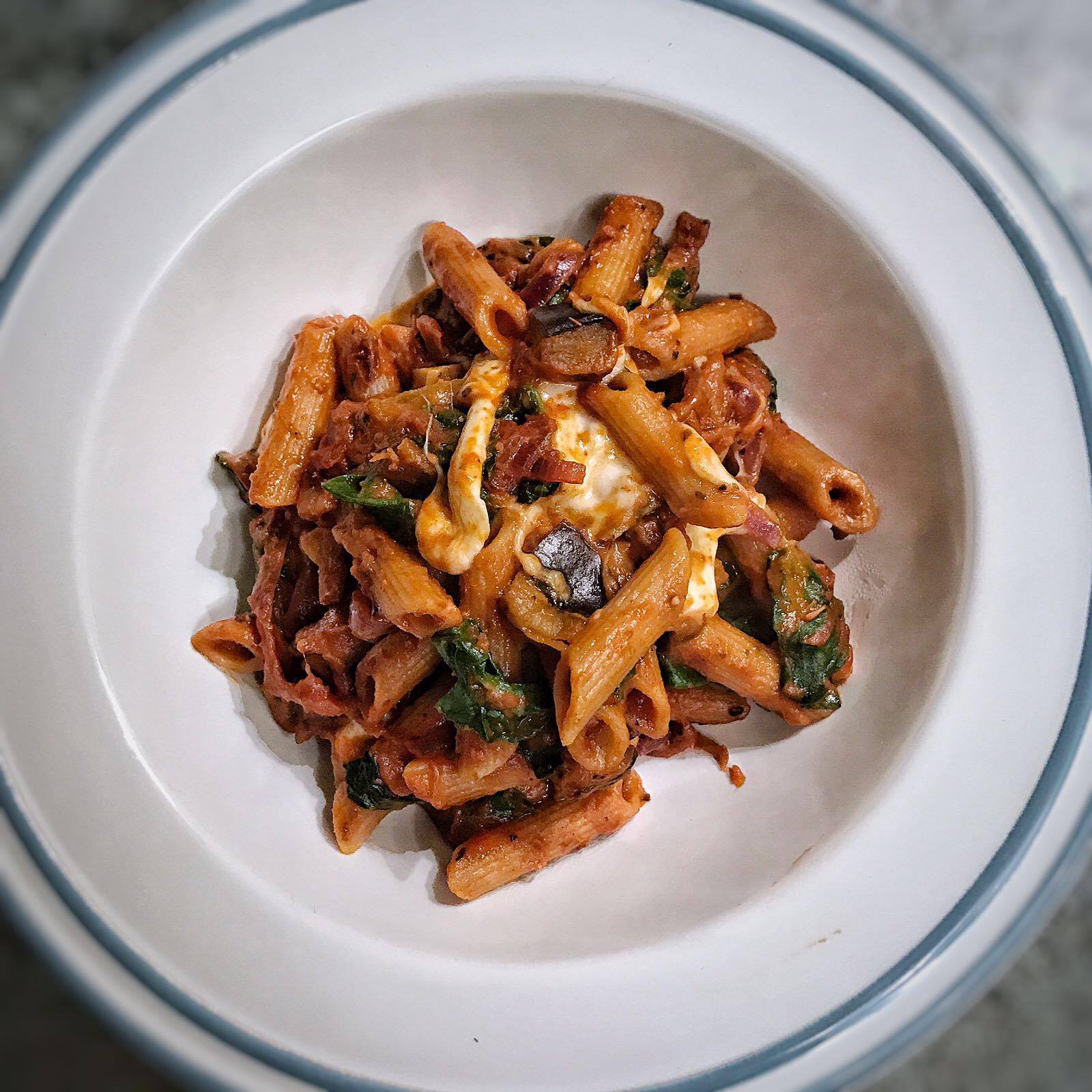 Aubergine, Tomato and Mozzarella Pasta – ‘Pasta alla Norma’ – 9sp