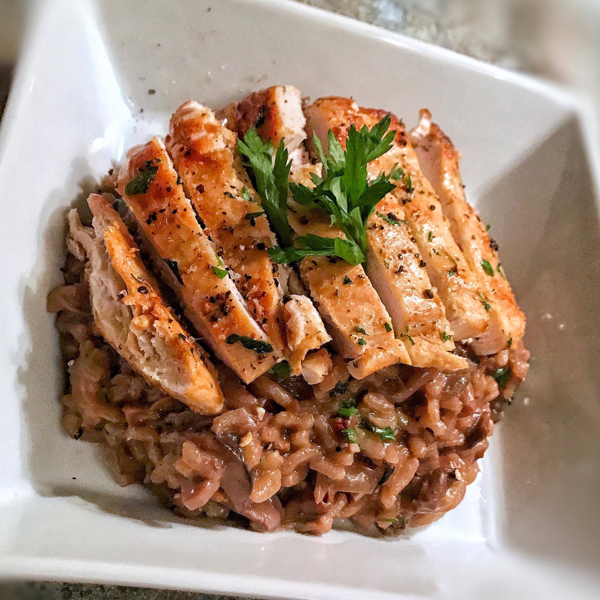 Truffled Wild Mushroom Risotto with Pan Fried Thyme Chicken – 11sp 