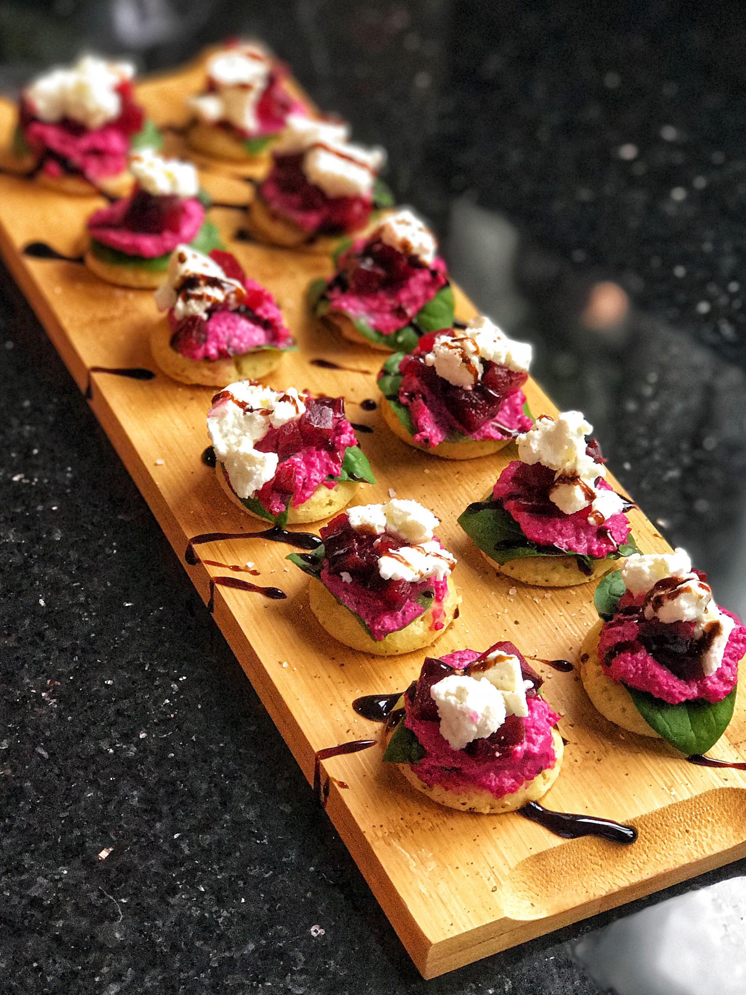 Beetroot and Goat’s Cheese Blinis – 1sp