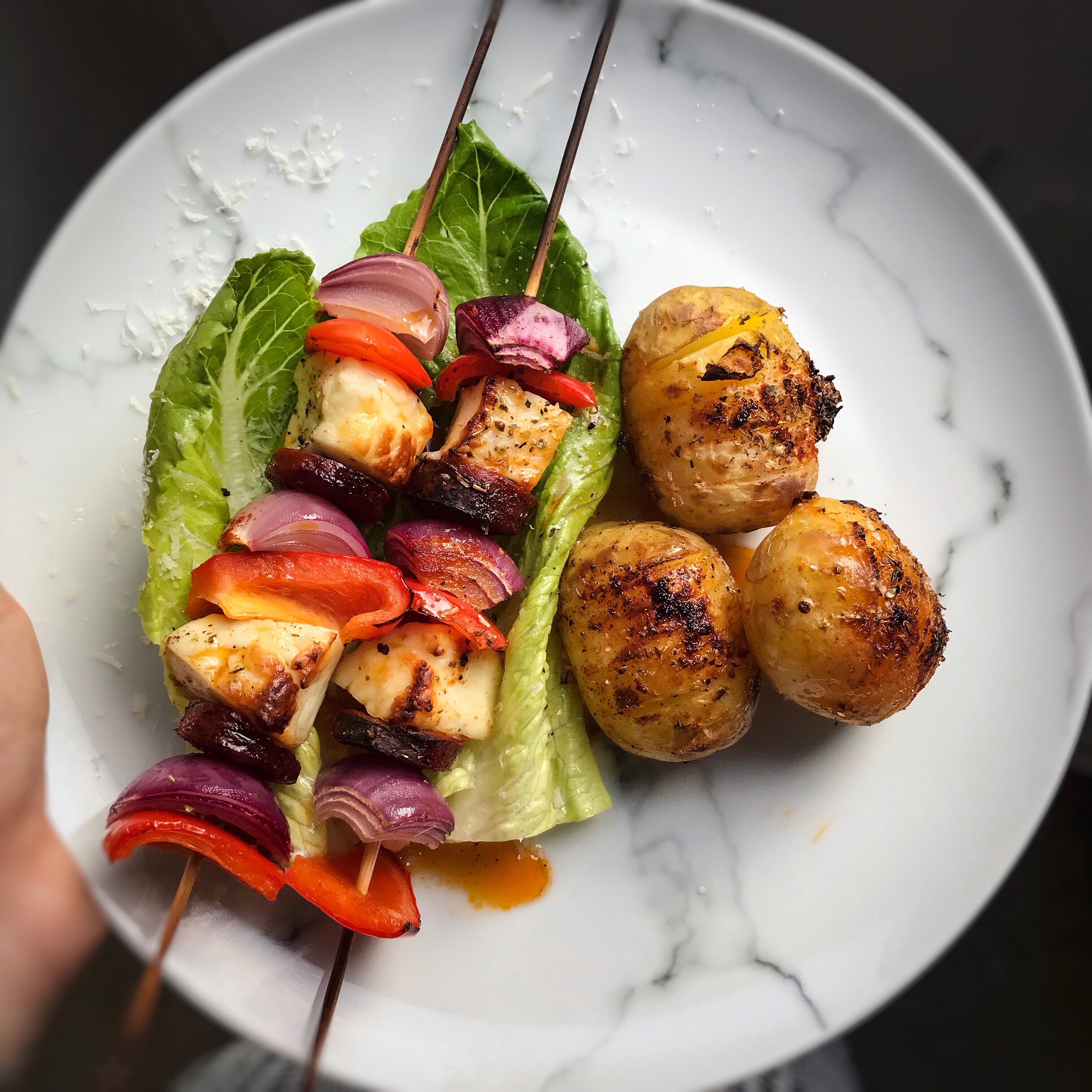 Souvlaki Style Chorizo and Halloumi Kebabs – 11sp