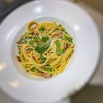 spaghetti carbonara, healthy carbonara, healthy recipe, bacon, pasta